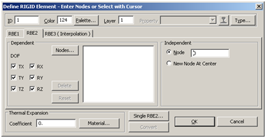 RBE2 FEMAP formulation / setup